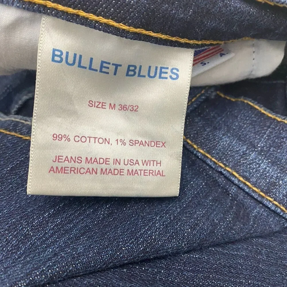 Bullet Blues Company Men’s Straight Leg Wide Leg Designer Jeans Size 36x32 USA